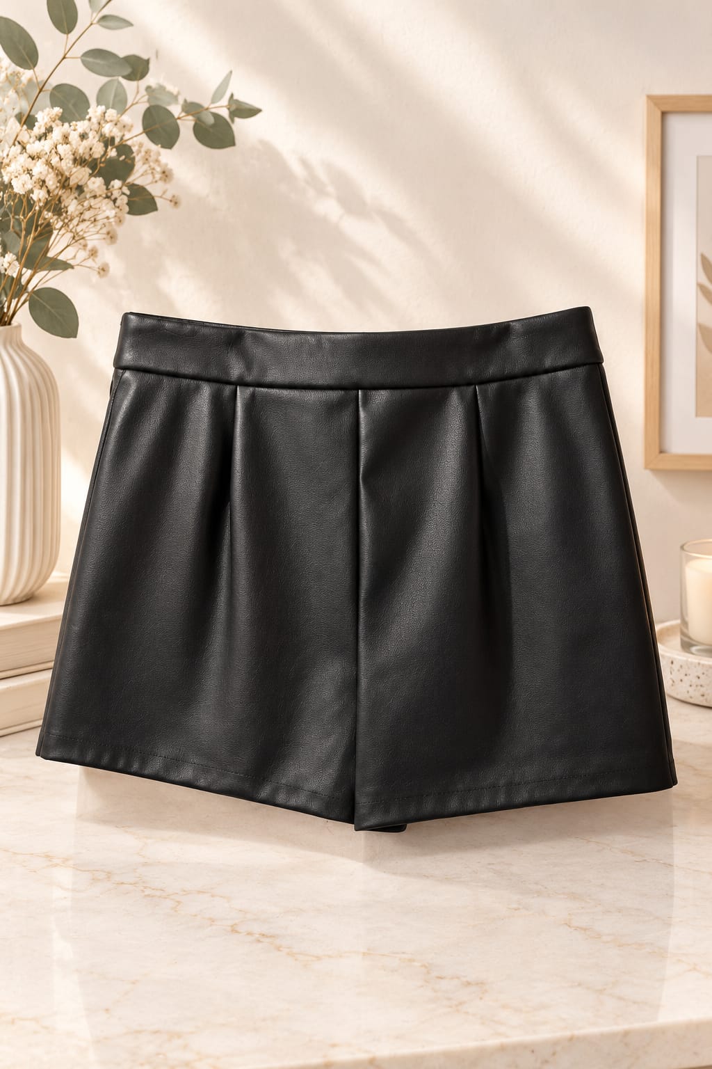 Falda pantalón eco cuero - Imagen 3