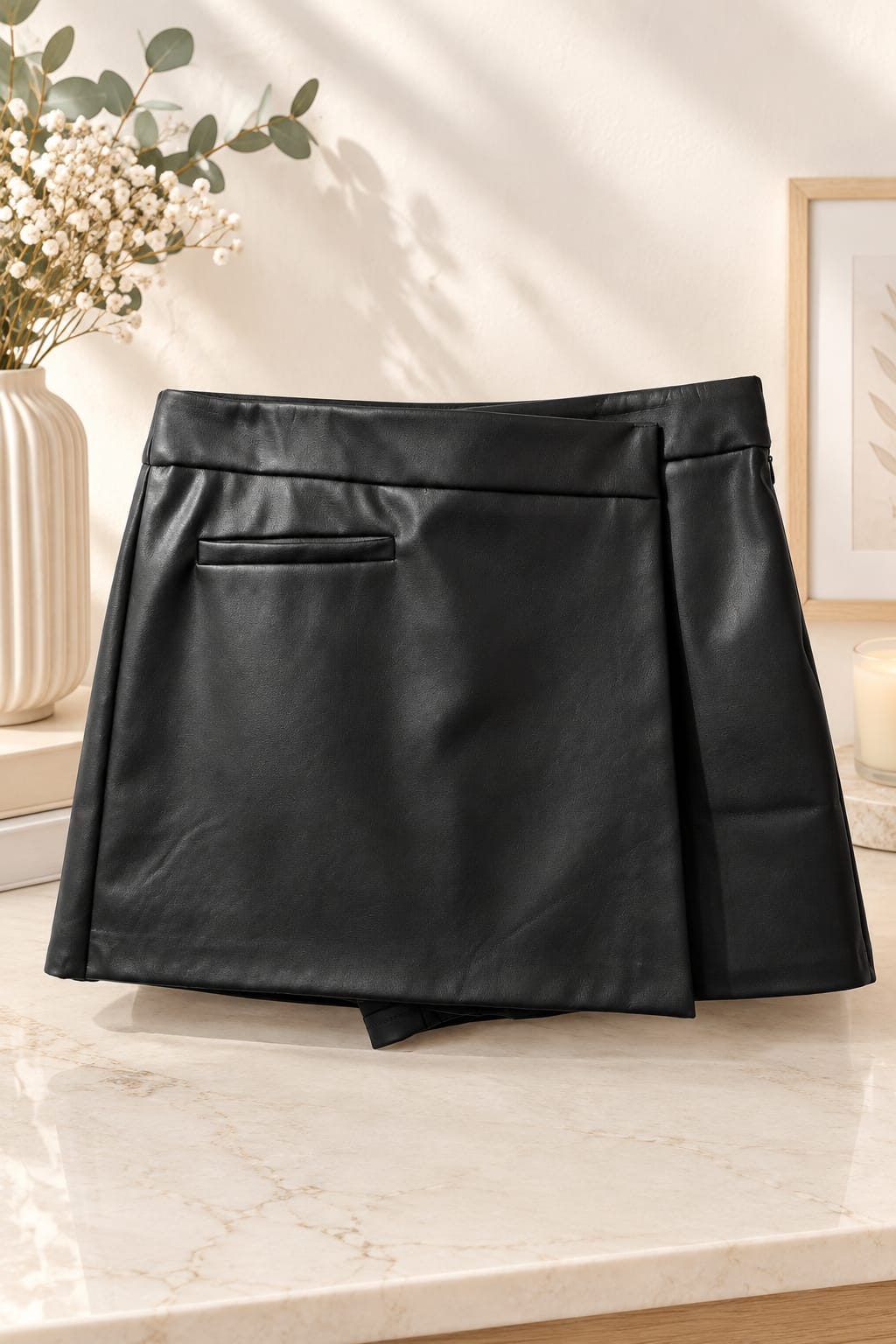 Falda pantalón eco cuero - Imagen 2