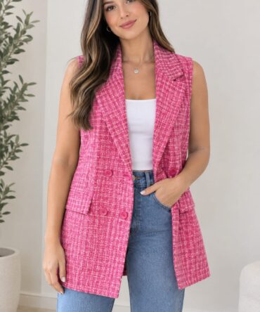 CHALECO SASTRERO FUCSIA