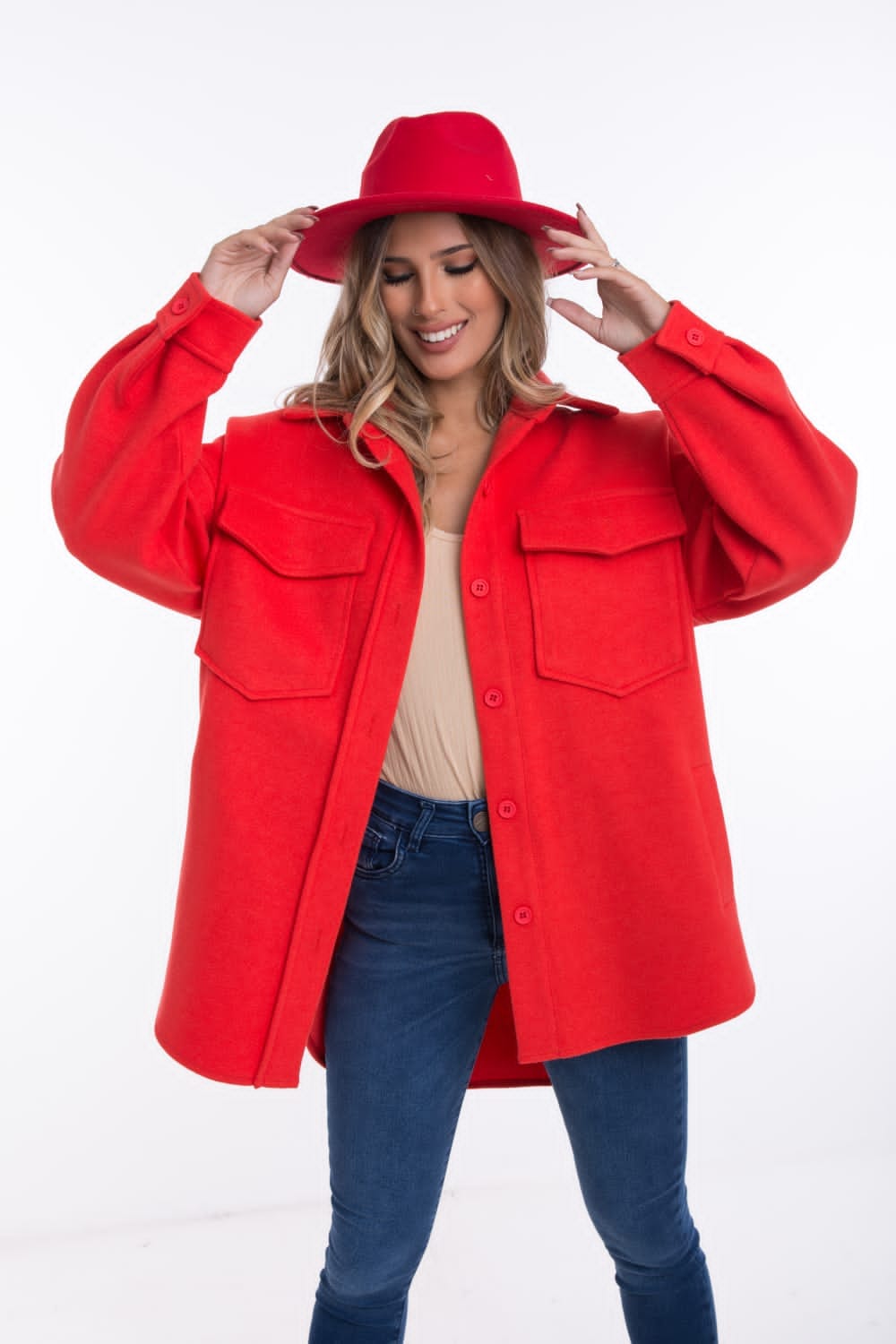 CAMISACO PAÑO ROJO